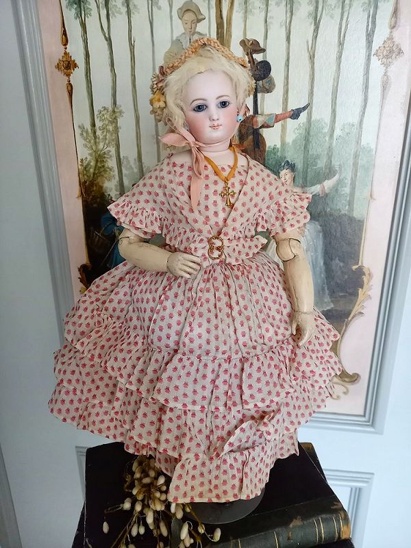 Very rare Bisque Poupee by Victor Clement on original Body