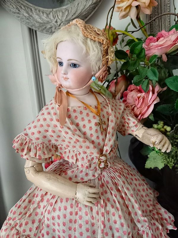 Very rare Bisque Poupee by Victor Clement on original Body