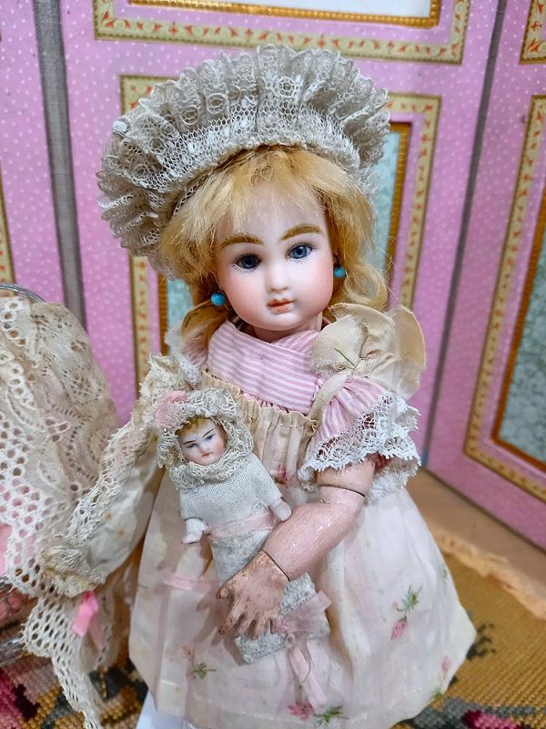 Rare 8,5" tiny French Bisque Bebe by Steiner