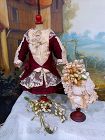 One of a kind small size French Bebe silk Costume with Bonnet