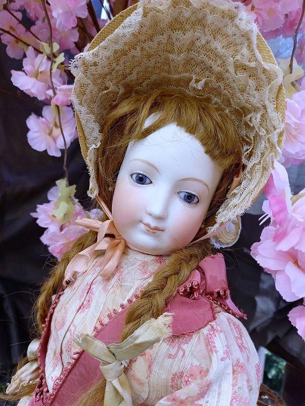 Lovely French Bisque Poupee attributed by Barrois as is /circa 1860
