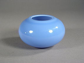 Chinese lavender-blue Beijing glass water pot