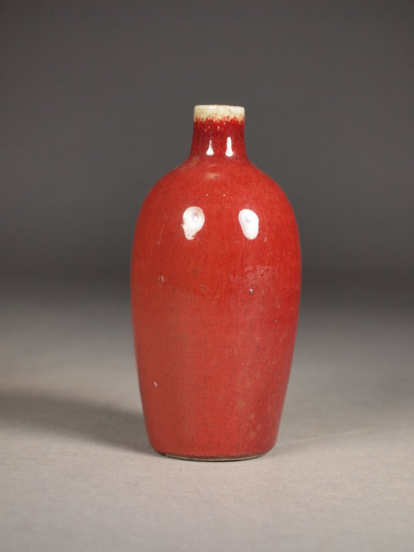 Small Chinese porcelain “sangre de boeuf” bottle