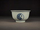 Chinese blue and white porcelain cup