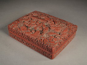 Chinese carved cinnabar lacquer box