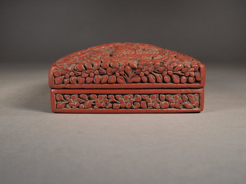 Chinese carved cinnabar lacquer box