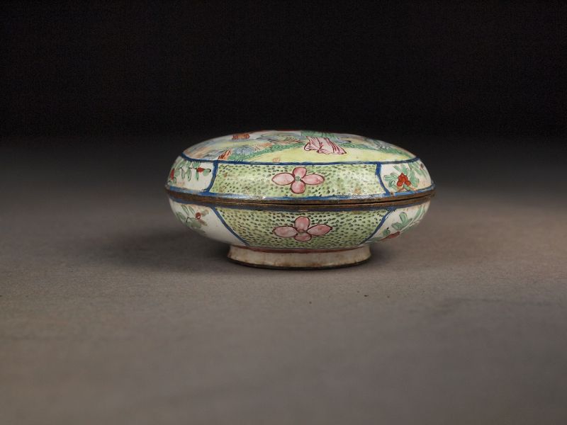 Chinese Canton enamel on copper box