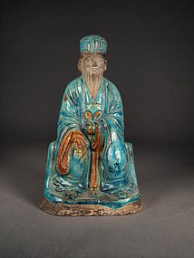 Chinese earthenware fahua figure