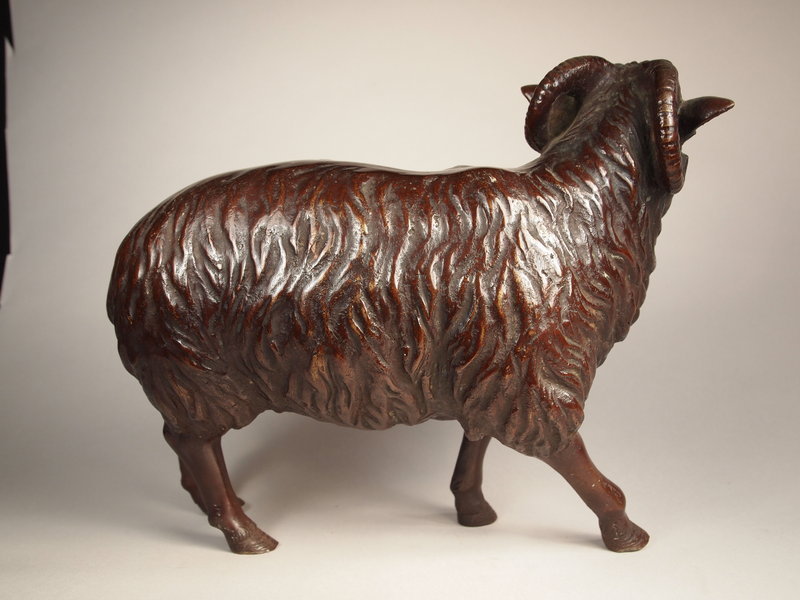 Japanese cast bronze ram sculpture