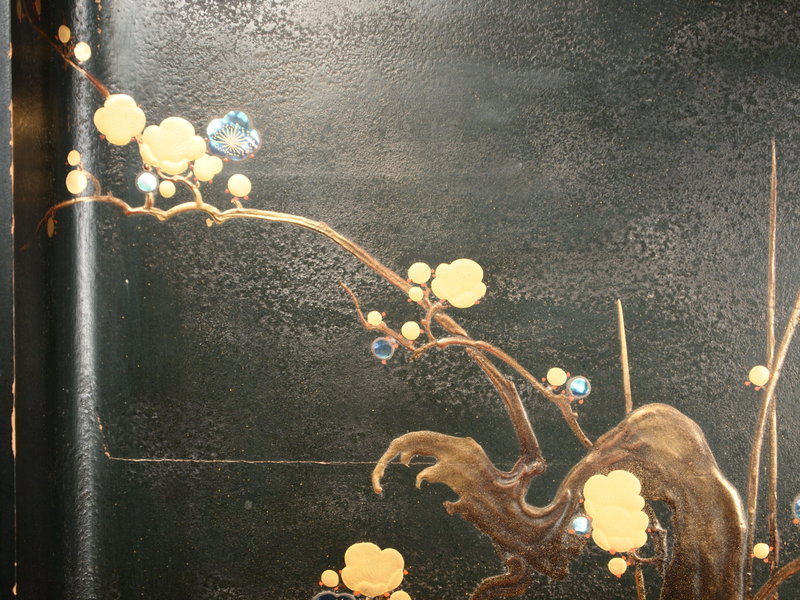 Japanese wooden lacquer tray