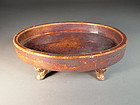 Chinese stoneware footed dish