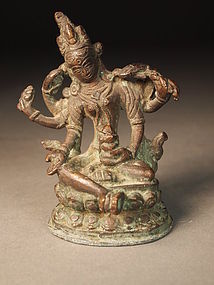 Small Indian cast bronze Durga figure