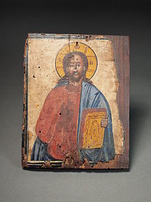 Greek icon painting on wood panel