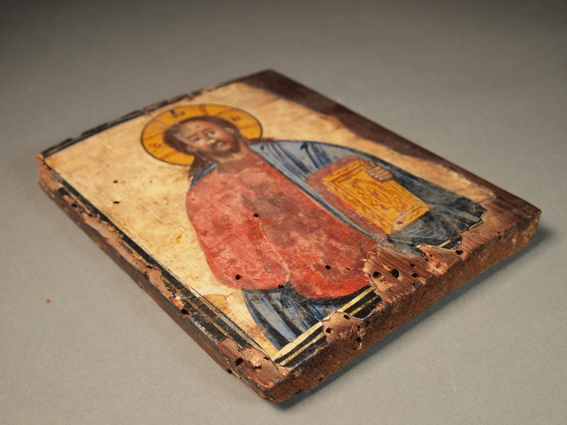 Greek icon painting on wood panel