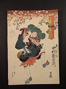 Original woodblock print by Kunisada (1786-1864)