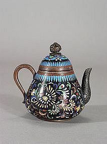 Japanese cloisonne water dropper in the form of teapot