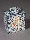 Chinese porcelain tea caddy with floral design