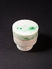 Chinese white jade circular pedestal box