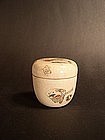 Japanese enamel earthenware natsume tea caddy