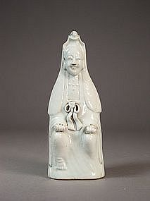 Chinese blanc de chine porcelain seated Guanyin figure