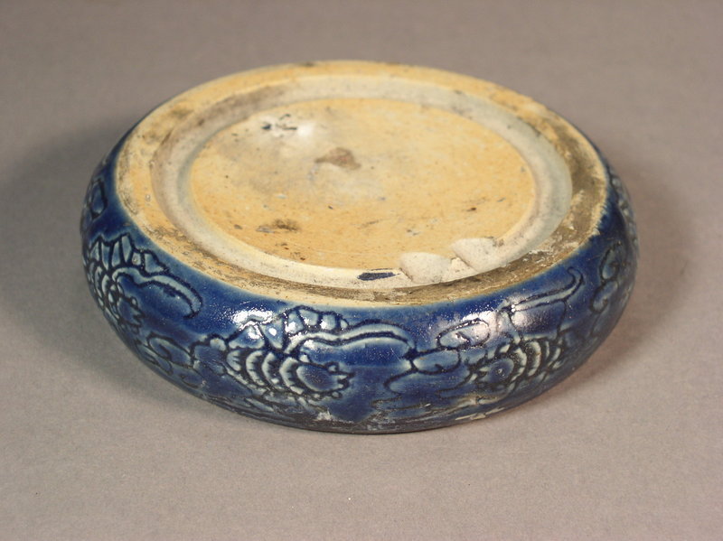 Chinese cobalt blue porcelain ink palettes, pair