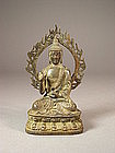 Chinese bronze seated figure of Sakyamuni