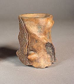 Chinese earthenware tree-form brush pot