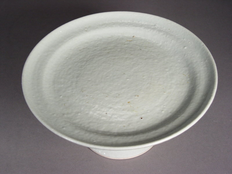 Chinese Jingdezhen white glazed porcelain footed dish