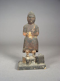 Japanese carved wood figure