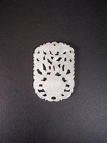 Chinese white jadeite (jade) pendant