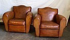 Vintage French Club Chairs Gendarme Geneva Pair