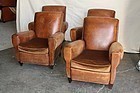 Stephens set of Four French Leather Club Chairs