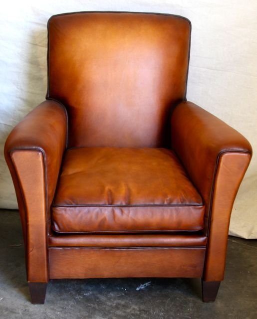Fountainbleu Flair French Leather Club Chair pair