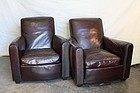 Bordeaux Arche Lounge French Leather Club Chairs