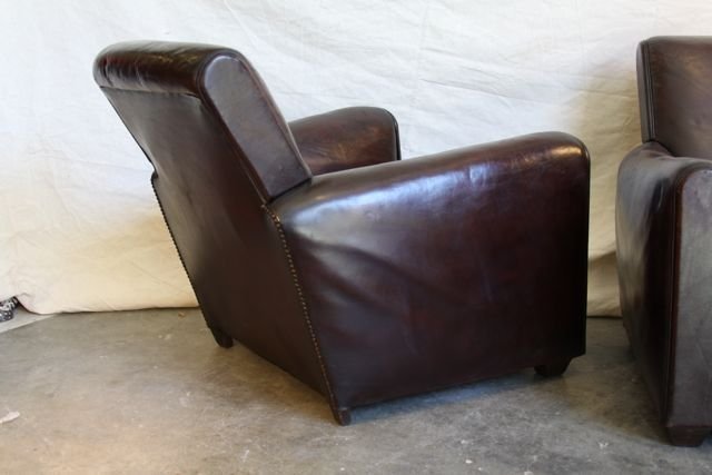 Bordeaux Arche Lounge French Leather Club Chairs