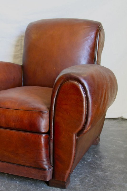 French Leather Club Chair - Rennes Gangbox Single