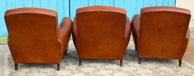 Vintage French Club Chairs Chartres Library Trio