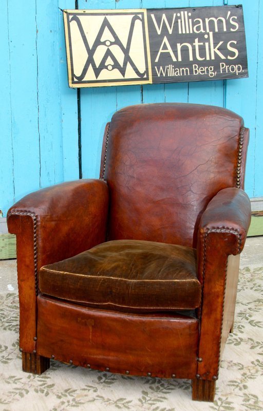 Vintage French Club Chair - Colmar Dark Nailed Solo