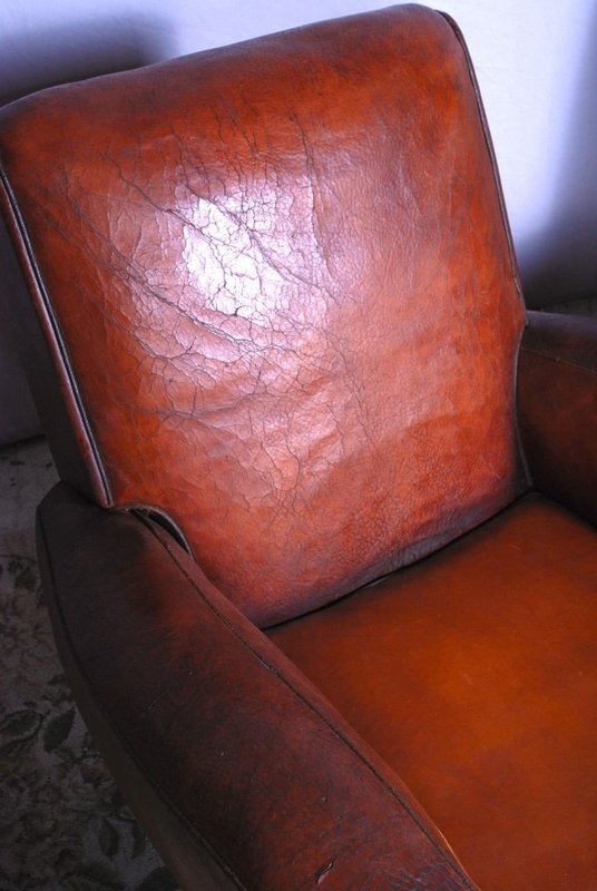 Nantes Dark Library French Leather Club Chairs - SOLD!