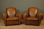 French Club Chairs Epernay Rollbak Cognac