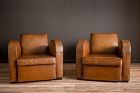 Streamline Classic milk chocolate brown French Club chair pair