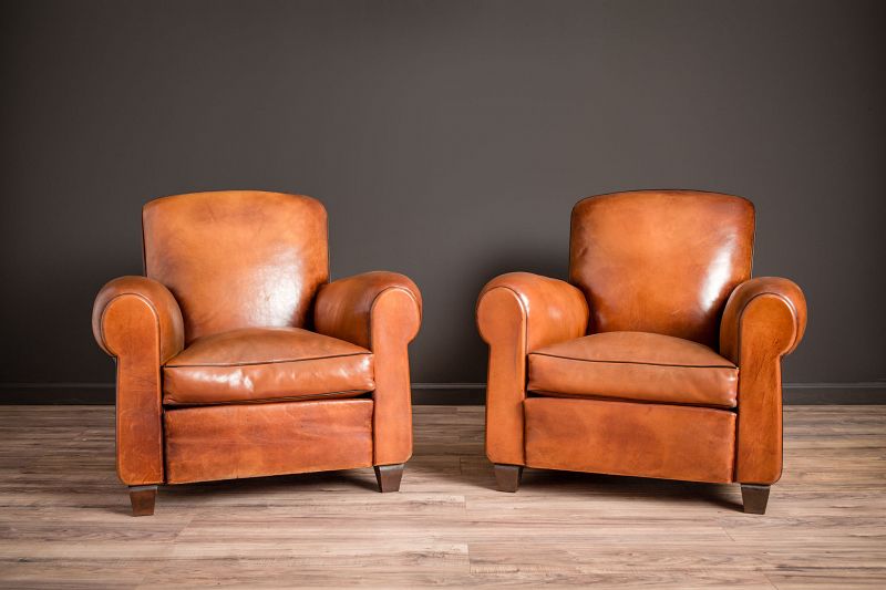 cognac leather club chair