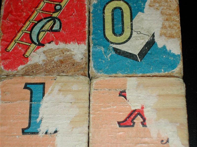 French Wooden Alphabet Blocks 1920's-30's