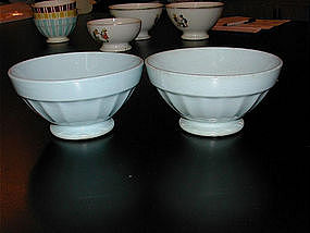 Pair of Cafe au Lait Bowls from France Baby Blue