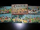 Vintage French Wooden Puzzle Blocks Four Seasons