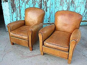 Vintage French Club Chairs - Pilot Boutal Pair