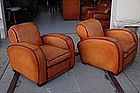 French Club Chairs Erton Caramel Deco Rollback Pair