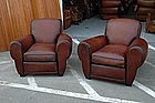 French Club Chairs Restored French Roast Rollback Pair