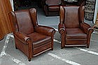 French Club Chairs Mystery Wingback Pair