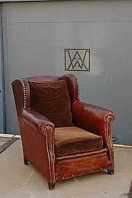 French Club Chair Classic Nailed Wingback Single